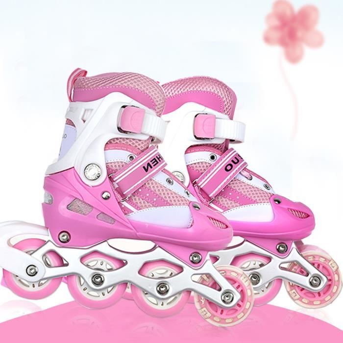 Roller Enfant Fille,Coque protectrice,Taille reglable en Lig