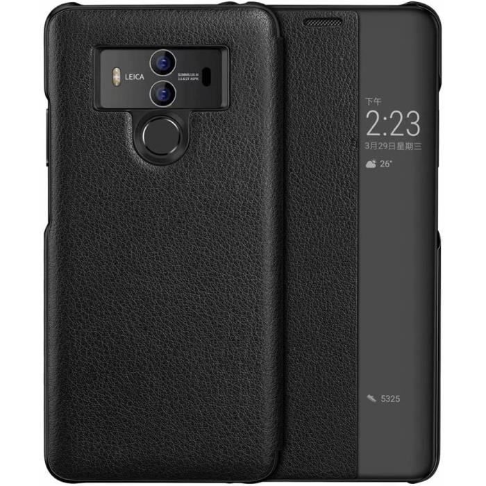 Huawei Mate 10 Pro Coque, Smart View Cover Étui à Rabat en Cuir Pochette Flip Cover Housse de Protection pour Mate10 Pro