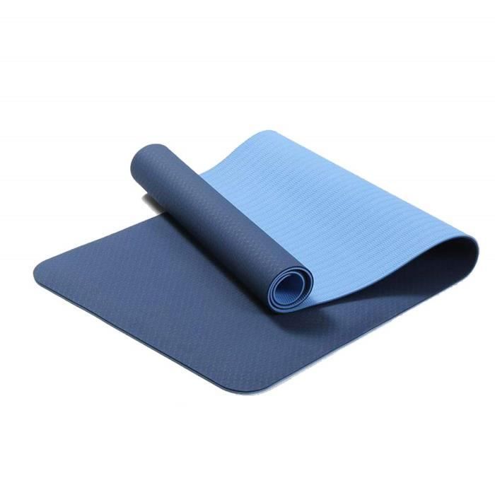 Bleu TPE Tapis De Yoga 6mm Tapis de Fitness Tablette Support Tapis De Yoga Pilates Écologique Amical sans Odeur