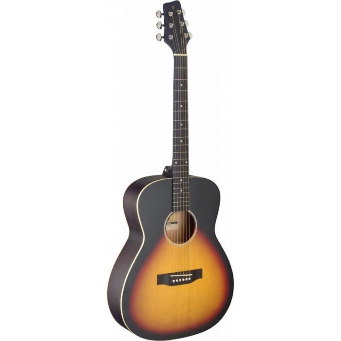 Guitare auditorium avec table en tilleul, sunburst, modèle gaucher