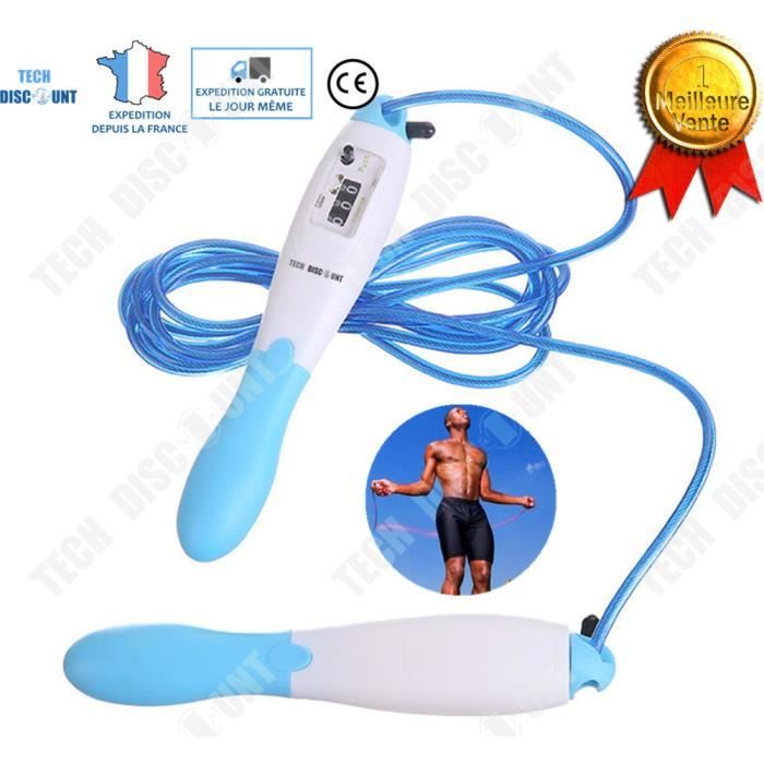 TD® Corde à sauter crossfit boxe gym sport avec compteurautomatique homme femme enfant perte de poids accessoire fitness