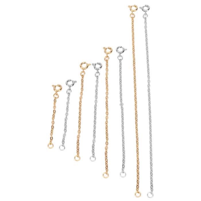 VINGVO rallonge de collier en or 8 Pcs Collier Extender En Acier Inoxydable Or Argent Collier Ajustement Extension Chaîne Bijoux
