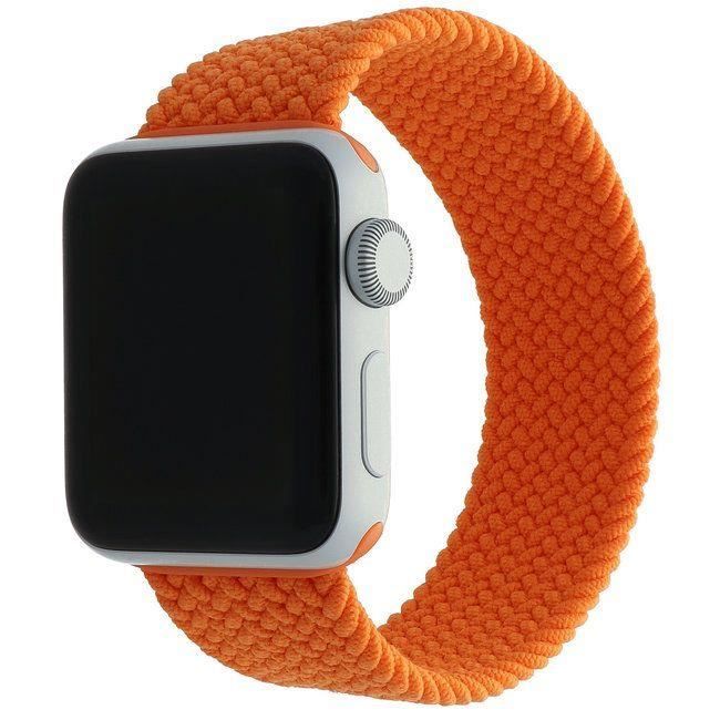 Bracelet Boucle Unique Tressé pour Apple Watch 38mm-40mm-41mm Series 8 SE 7 6 5 4 3 2 1 - Orange - Taille M