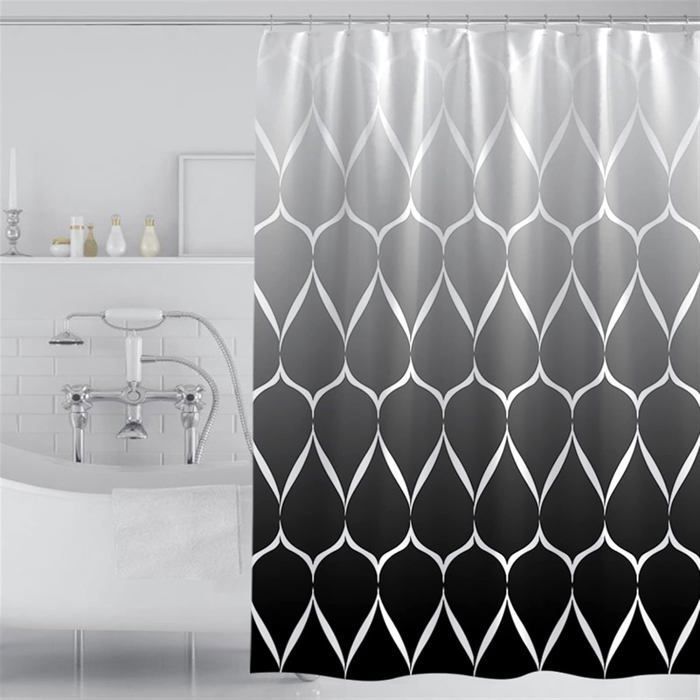 Rideau De Douche Zèbre Noir Et Blanc – Lot De 13 Pièces Avec Crochets – NEUF