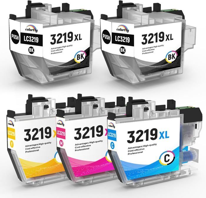 Cartouches D’Encre Compatibles Brother LC3219XL – Pack 5 (Noir + Couleurs) Haute Capacité