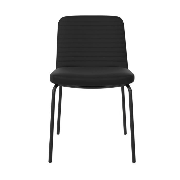 Corey Lot de 2 chaises de salle à manger en simili cuir noir Corey Lot de 2 chaises de salle à manger en simili cuir noir