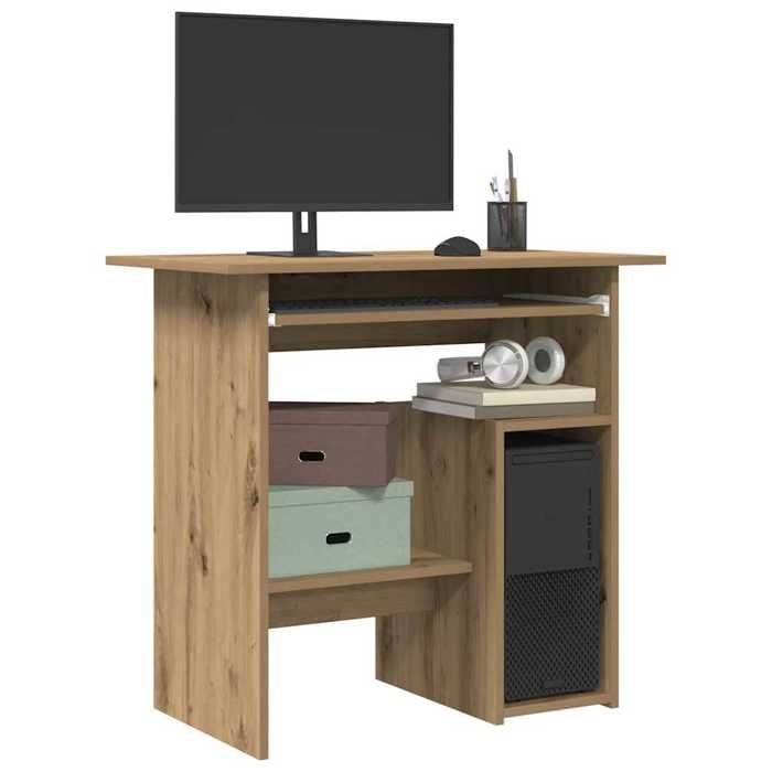 vidaXL Bureau chêne artisanal 80x45x74 cm bois dingénierie bureau décriture bureau dordinateur bureau à domicile 855995