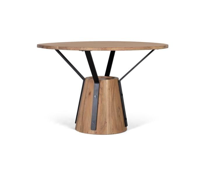 Table à manger ronde - Mangue et métal - 116 cm - Industriel - Marron Table à manger ronde - Mangue et métal - 116 cm - Industriel - Marron