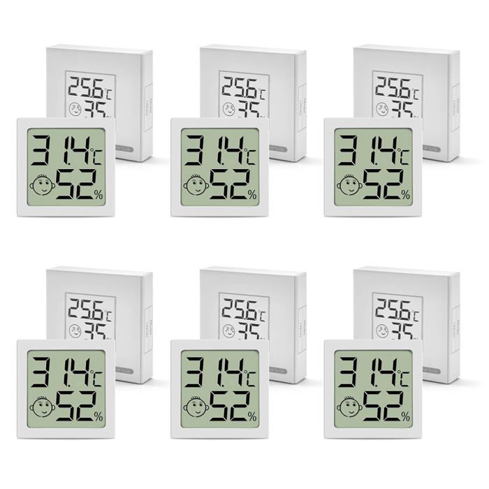 Thermomètre Intérieur Numérique Hygromètre LCD Grand Écran - Aimanté Et Support - Chambre, Cave à Vin