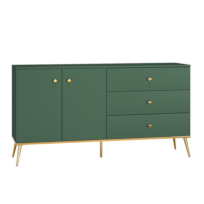 Buffet 2 portes 3 tiroirs Petits-meubles - Thalia - 160 x 40 x 85cm - Vert