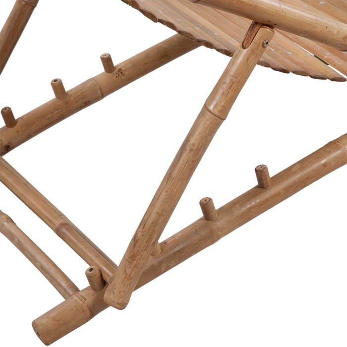 Chaise de terrasse dextérieur - Transat dextérieur - avec repose-pied Bamboutop vente982696841
