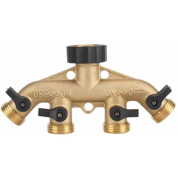 Robinet Slecteur 4 Sorties Connecteur en Laiton pour Irrigation de Jardin