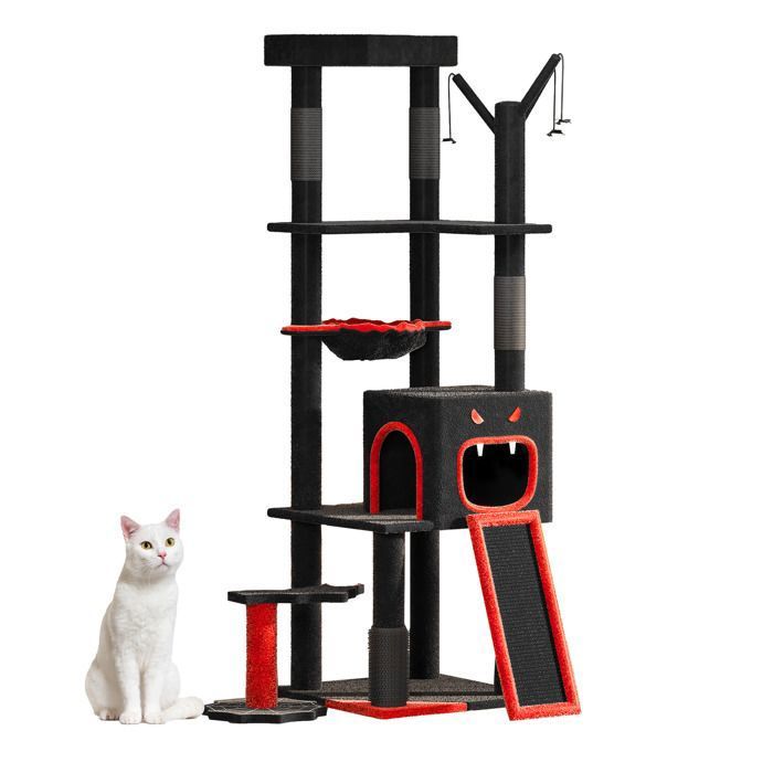 Meilleurs prix pour Balconera Arbre à Chat - belle Maison pour Chat Gothique Noir-  XL 153cm