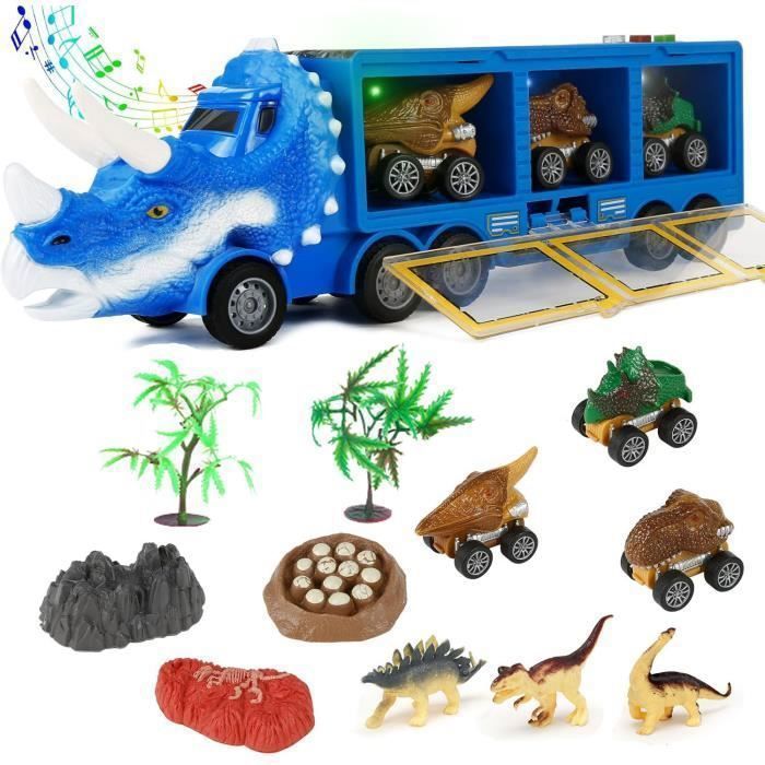 Jeux de camions dinosaures pour enfants de 3 à 8 ans, voiture de