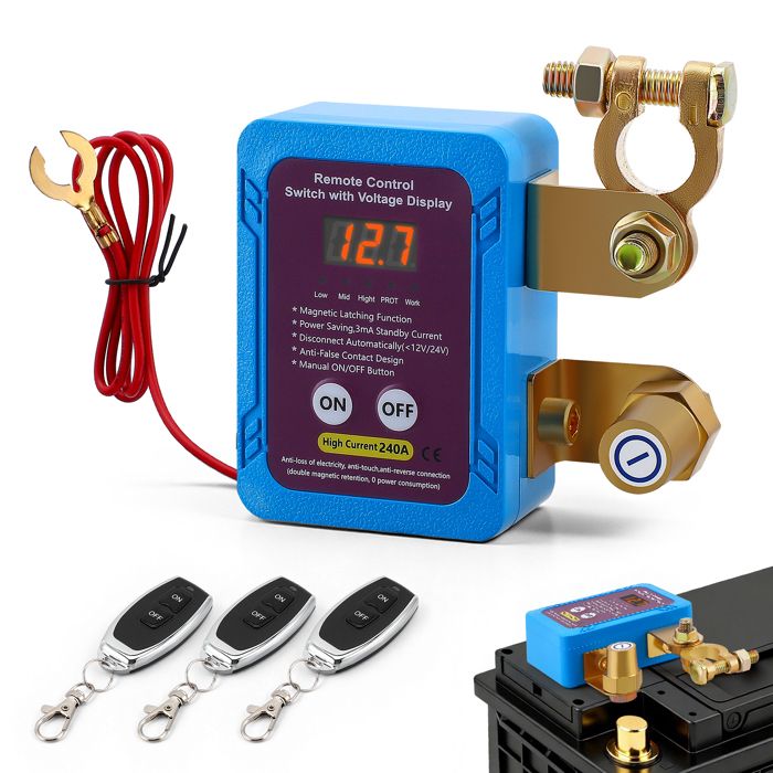 Coupe circuit batterie 12V 240 A Coupe Circuit Voiture Interrupteur Batterie Coupe Circuit Moto Automatique Interrupteur darrêt