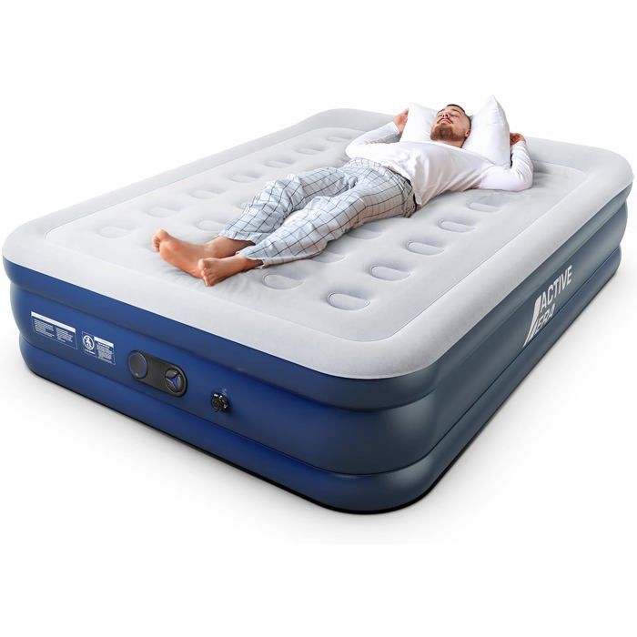 Matelas gonflable 1 place - TWINBIRD - 196x97x47 cm - Pompe électrique intégrée - Gonflage