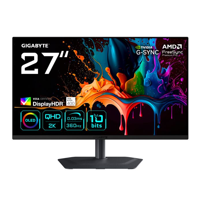 GIGABYTE MO27Q3 MONITEUR GAMING OLED 27” QHD 2560 X 1440 360HZ 0.03MS 250 CDM² G SYNC COMPATIBLE FREESYNC PREMIUM PRO D - vue 5