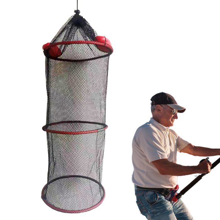 Panier pêche - 1 unité Filet portable pliable séchage rapide - Cage poisson - Outdoor pêche Aucuneary