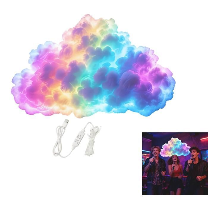 Veilleuses Color Lampe 3D LED Multicolore Décor Lumières Nuages LED Télécommande et Application Pour Cha LINGETTE ANTI-DECOLORATION