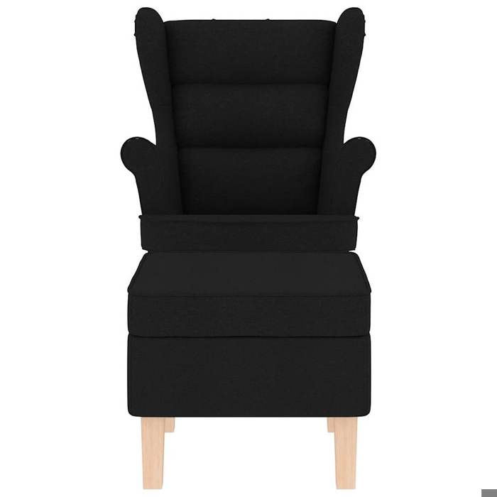 Fauteuil simple - Noir - Chaise à bascule - 1 PC - avec repose-pied Noir Tissu 74x90x102 cm F8107
