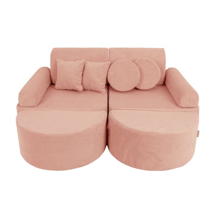 Canapé enfant modulable Pocket 120 cm 12 pcs velours côtelé brique SLIMCORD MeowBaby