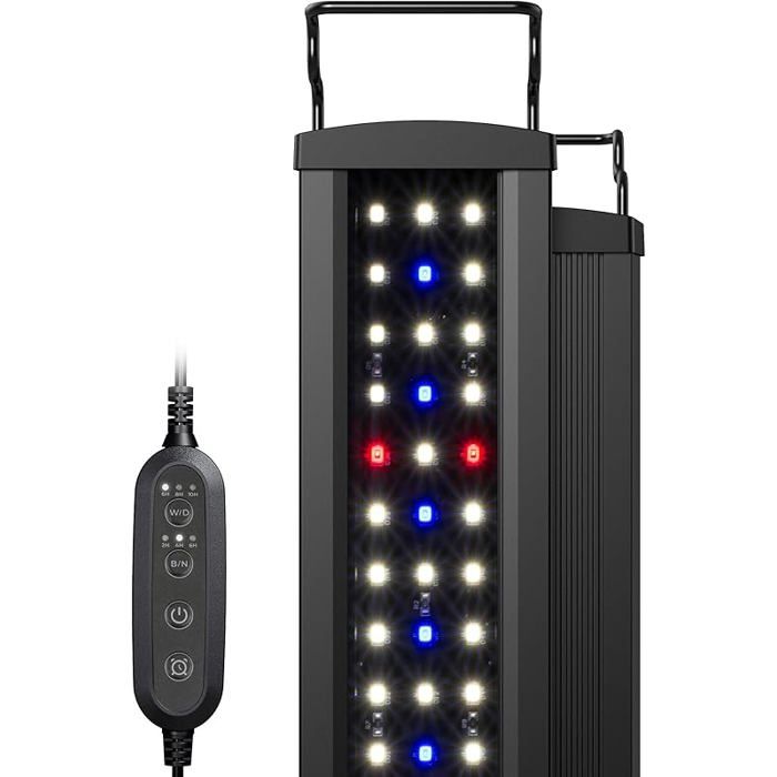 Slim LED Rampe LED Aquarium avec la Fonction Minuterie Éclairage Réglables à Spectre Complet pour Plantes 1 76 95CM