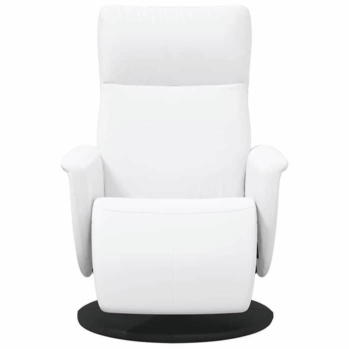 Confortable Fauteuil inclinable Chaise-sofa pour relax avec repose-pieds blanc similicuir__27133