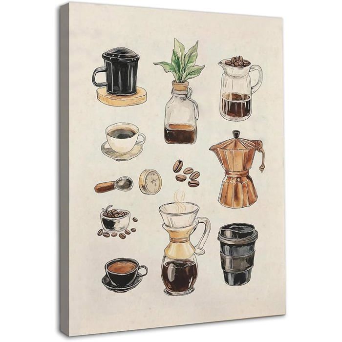 Encadré Coffee Wall Art Décor Impression Expresso Vintage pour la Décoration de Café Imprimé Espresso Vintage Encadré TABLEAU