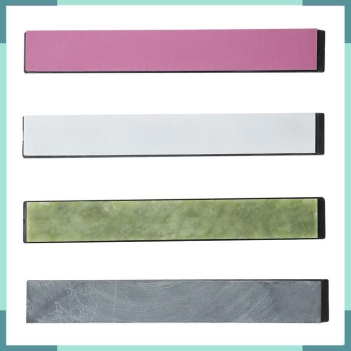 Ensemble de 4 pierres à aiguiser matériau naturel avec base antidérapante pour affûteur à angle fixe grain 3000 5000 8000 10000
