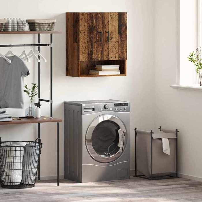 Marron Armoire Murale Bois ancien 60x31x70 cm Bois dingénierie - Meuble Rangement LV39969