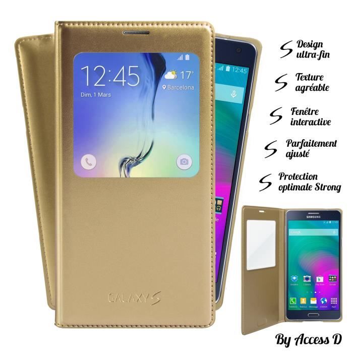 SAMSUNG GALAXY J3 2016 ETUI FLIP COVER GOLD POUR SAMSUNG ...