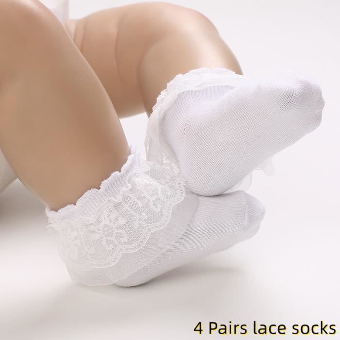 2 Paires De Chaussettes Fines En Dentelle Avec Motif Fleurs - Taille Unique - Noir - Neuves Avec Ã©tiquettes