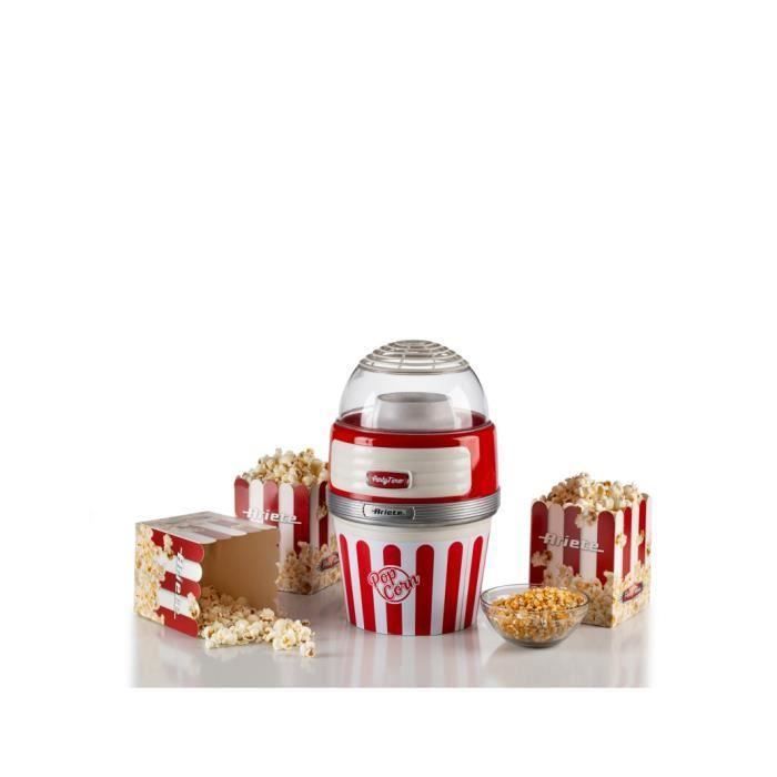 Machine à popcorn Ariete 2957ROUGE Cuisson à 'air chaud 60 g en 2 minutes