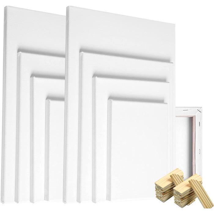 6 Toiles à Peindre 30x30 Cm - Coton, Apprêtées - Pour Artistes, Débutants