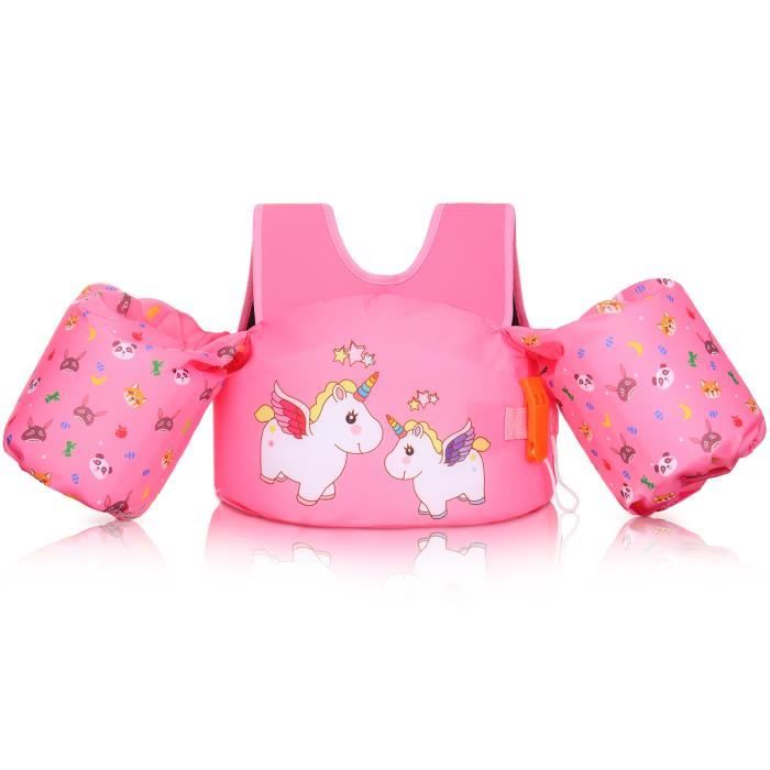 Gilet de Natation Enfant, Gilet Flottant pour Tout-Petit,Veste d'Entraînement de Natation avec 8 Flotteurs Amovibles, Sangle de Sécurité & Boucle, Veste Flottante pour Enfants Âge 2-6/15-30KG