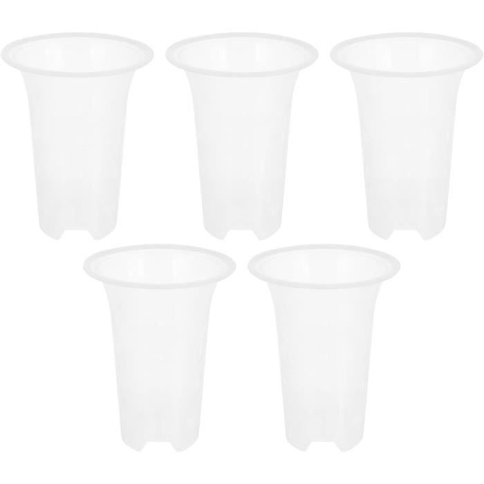 Lot De 6 Pots à Orchidées Transparents - Plastique Avec Trous De Drainage - Pour Intérieur Ou Extérieur