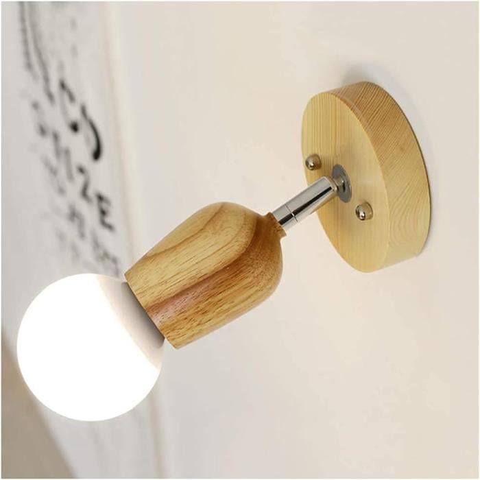 Applique Murale Rétro Japonaise, Applique Murale En Bois Rectangulaire Créative Avec Abat-jour