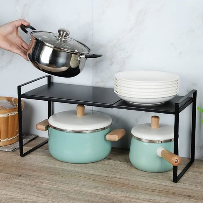 Étagère De Rangement Pour Placard De Cuisine - Organisateur Amovible Avec Tapis Antidérapant - Dimensions 36.5x25.5x23.5cm, Charge 15kg