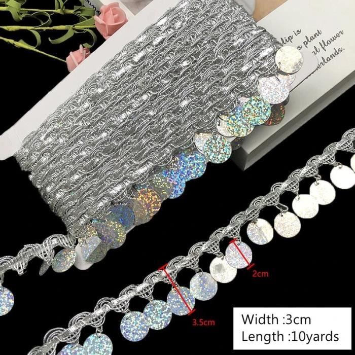 Garniture En Dentelle à Franges à Paillettes Pour Vêtements De Robe De