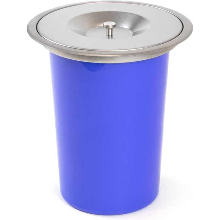 Couvercle De Poubelle Encastrable Kliplinc - Plan De Travail, Acier Inox, Ouverture Basculante, Diam. ~21cm