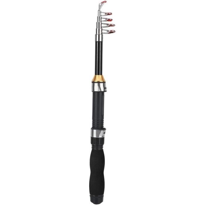 Mini Canne à Pêche Télescopique 1,5 M – Poids 65-229 G, Poignée EAV, Verre Acier/ABS/Inox – Pêche Sur Glace, Mer, Leurres