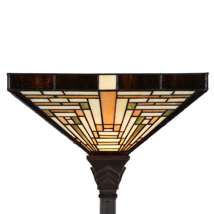 Coloured By Art - Tiffany Lampe - Tiffany Lampadaire Rising Sun Uplighter