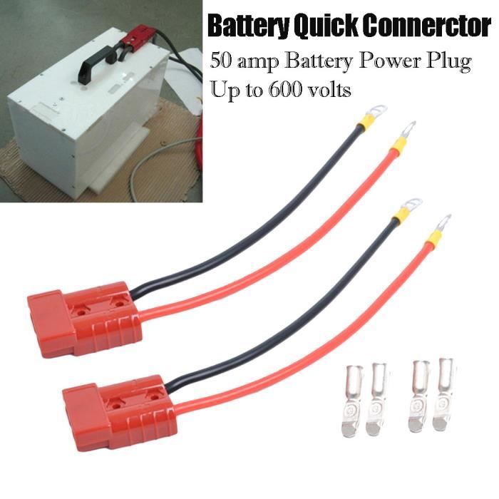 2 X Connecteur Rouge Batterie Avec Fils D Extension De 5 Mm 50a Double Connecteur De Batterie One285 Achat Vente Boitier Electronique 2 X Connecteur Rouge Batterie Cdiscount