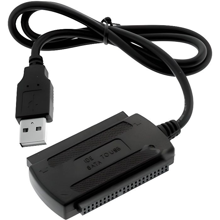 Adaptateur de disque dur externe USB 3.0 vers disque dur IDE/SATA (noir)