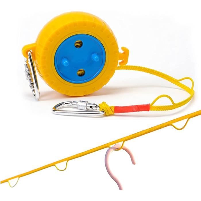 Corde à Linge Rétractable Yallmie : Double Bobine, 5,1 M, Facile à Ranger, Idéale Pour Intérieur Et Extérieur