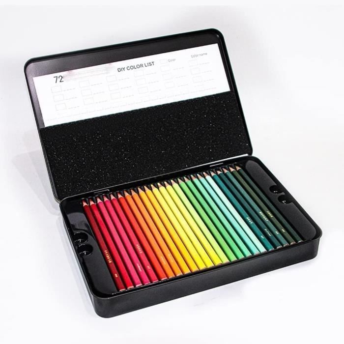 Stylos de Couleurs Crayons de Couleur grasse Professional 72 Couleurs