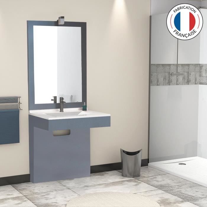 Meuble Salle De Bain Pmr Simple Vasque Morphea 80 Gris 80