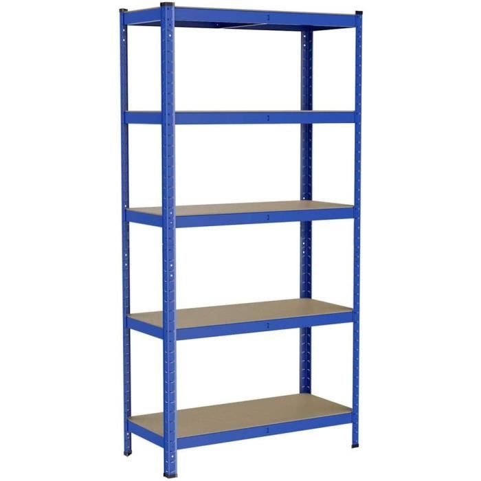 Shelfplaza Étagère Charge Lourde 200x60x50 Cm Noir 5 Niveaux – 175 Kg/niveau Garage Atelier
