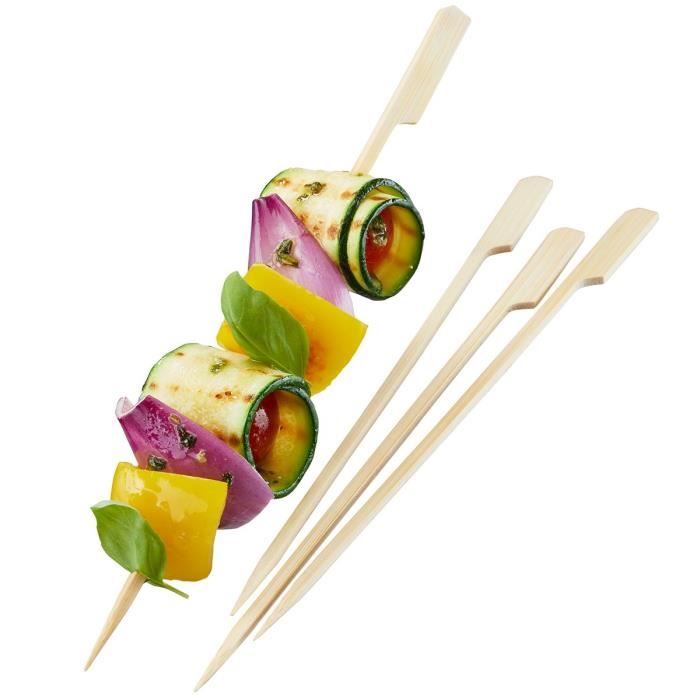 Brochettes En Bambou - Lot De 200, Longueur 20.3 Cm, Naturelles, Pour Apéritifs, Grillades, Présentation