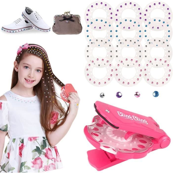 Machine à Strass Pour Cheveux Yeefunjoy - Kit Coiffure Fille Avec 120 Gemmes, Outil Glam Pour Fêtes, Cadeau Enfant 6 Ans Et Plus - 11